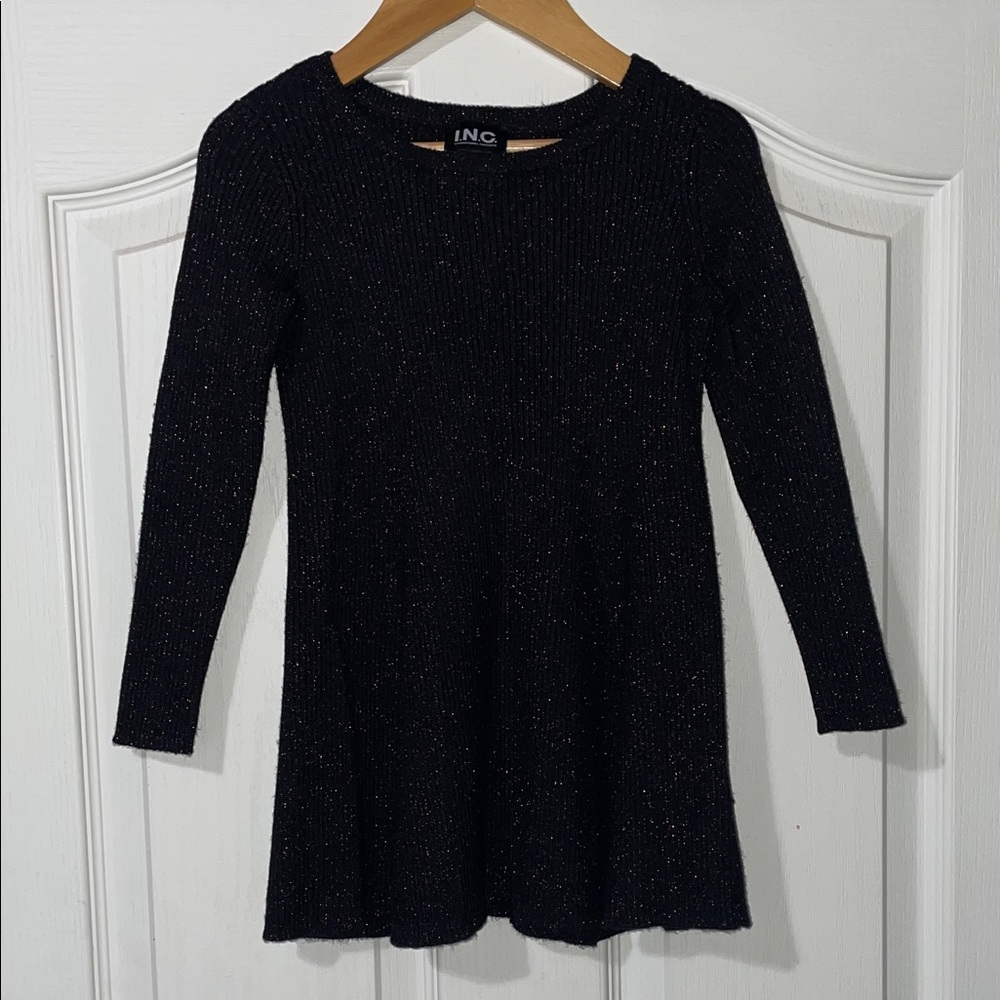 INC International Concepts Black Sparkle Knit Dress